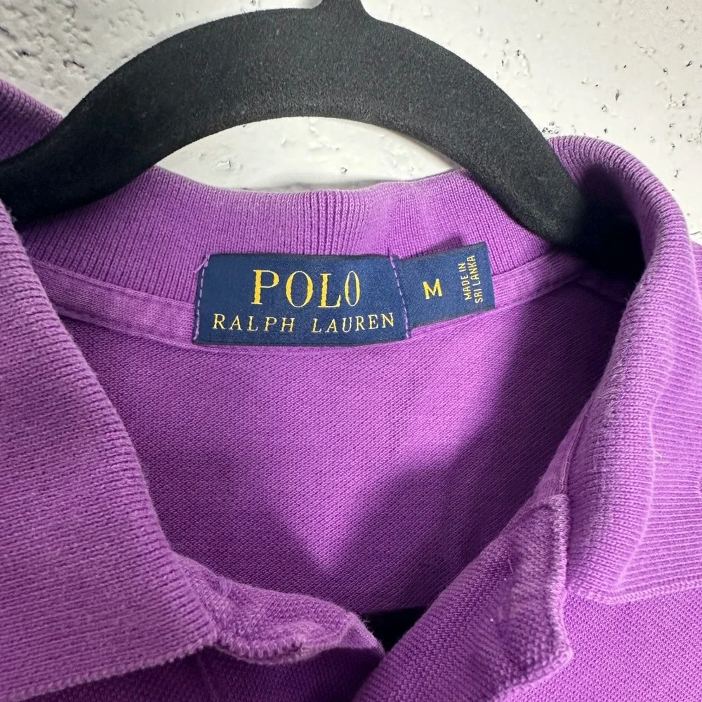 Polo Ralph Lauren Mens Big Pony Polo Shirt Purple Neon Green Size M Short Sleeve